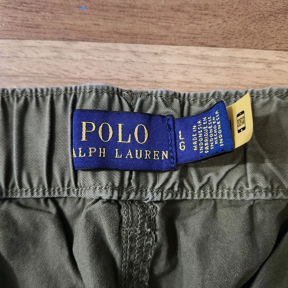 Polo Ralph Lauren Cargo Jogger Pants Green Cargo Military Utility Large Euc